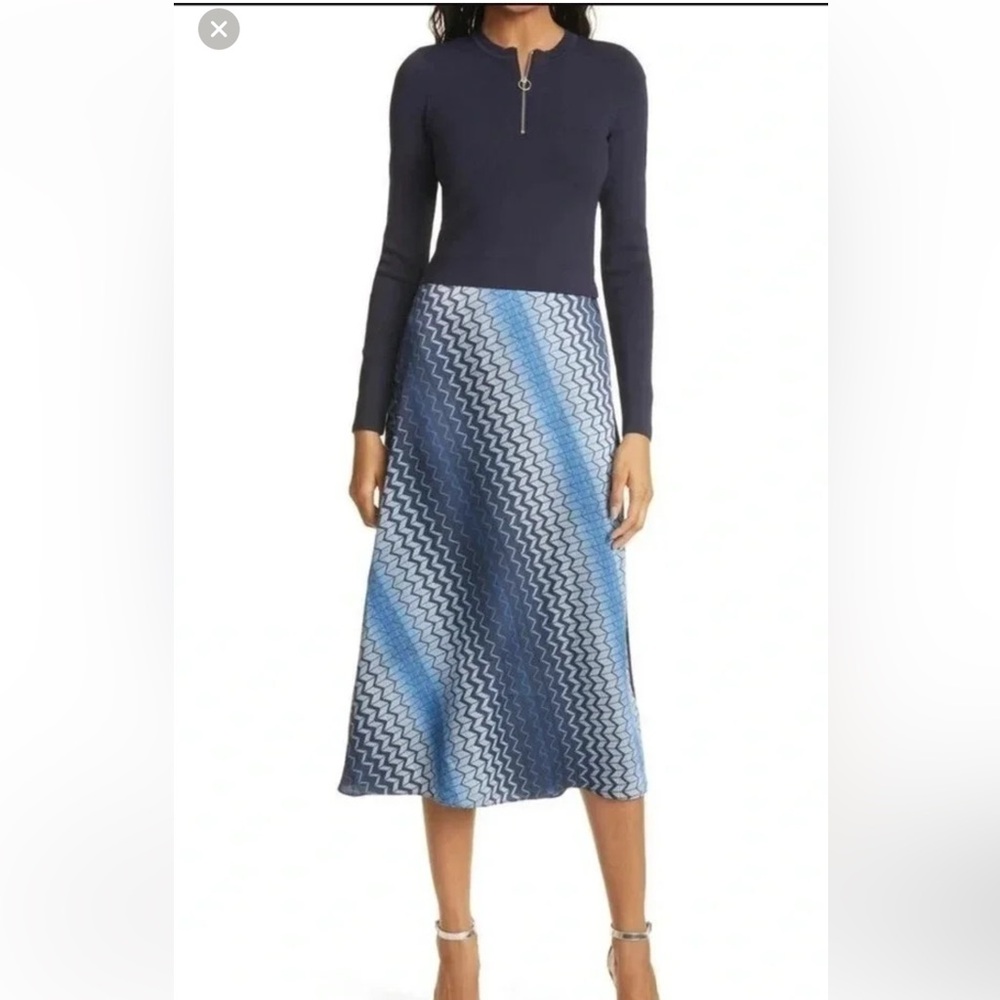 Ted Baker Navy and Blue Midi Dress